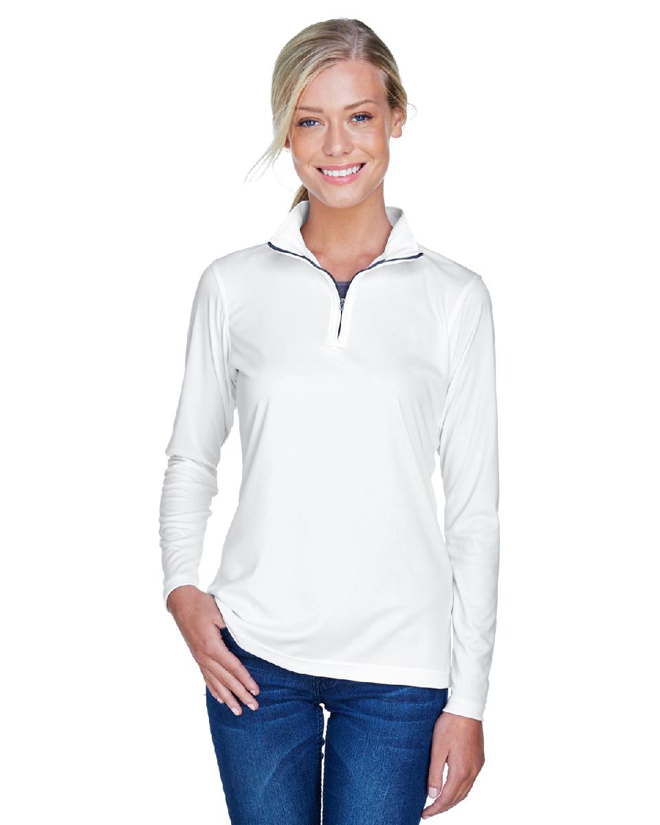 UltraClub Ladies' Cool & Dry Sport Performance Interlock 1/4-Zip Pullover. 8424L