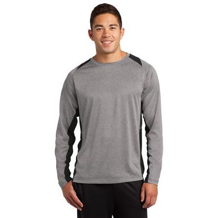 Sport-Tek ® Long Sleeve Heather Colorblock Contender Tee. ST361LS
